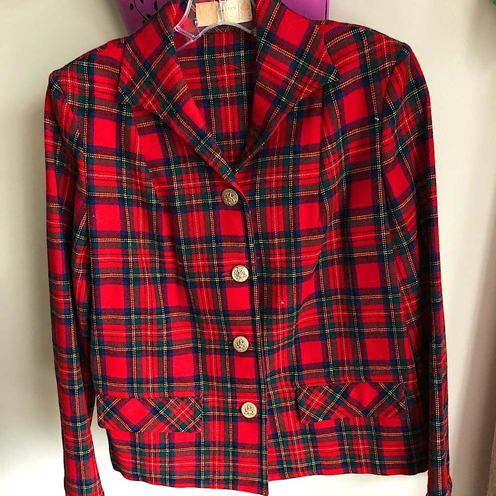 Vintage Pendleton red plaid, wool, Sz 12